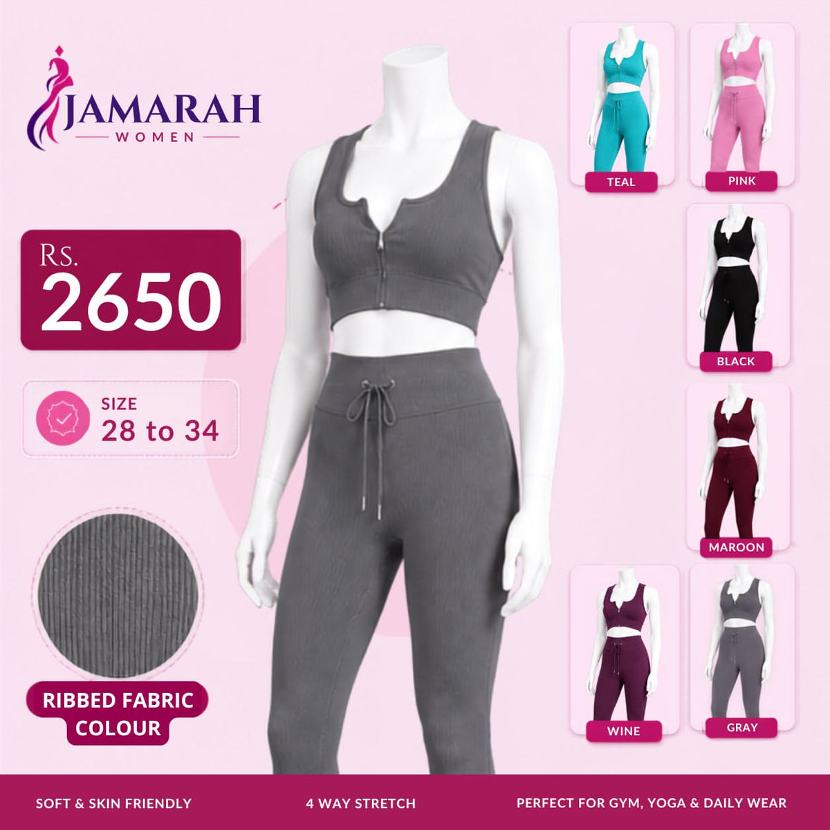 2-Piece Zip Crop & High-Waist Set