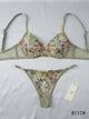 Women's Wildflower Embroidered Sheer Bra & Thong Lingerie Set