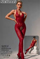Women's Red Lace Halter Body stocking
