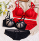 Women's Pack of 2 Multi-Strap Cage Padded Bra & Brief Lingerie Set