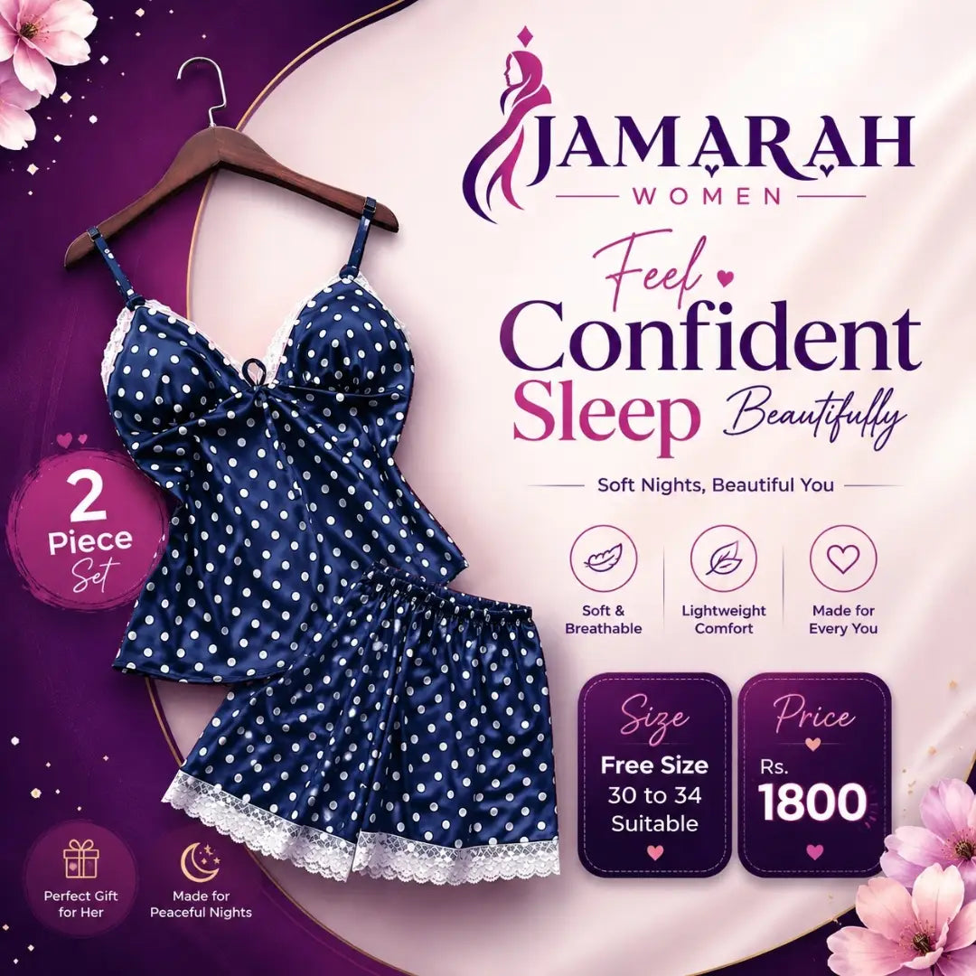 Polka Dot Satin Sleepwear Set