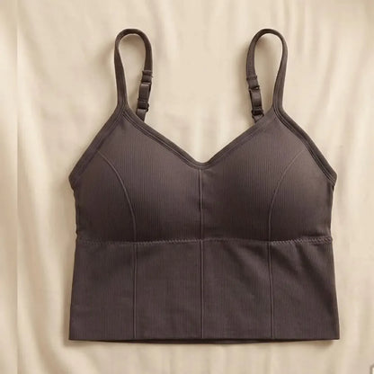 Womens Ribbed Bralette with Adjustable Straps | Seamless Comfort Bra