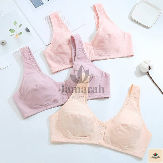 Women's Front-Open Cotton Bra Pack of 2 