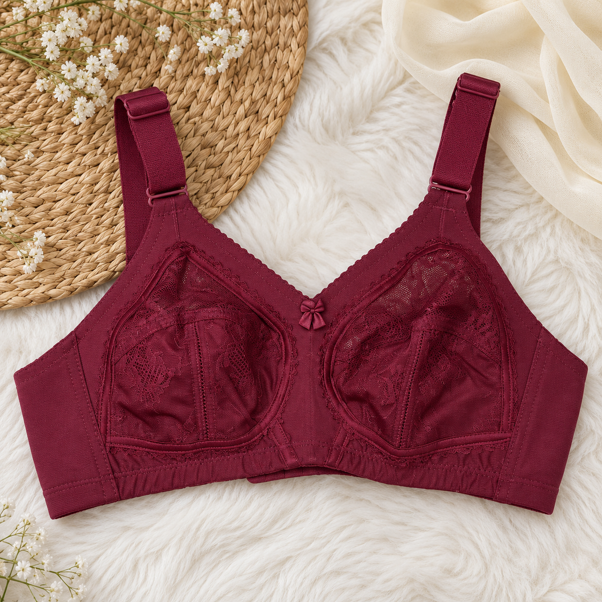 Floral Lace Minimizer Bras – Pack of 2