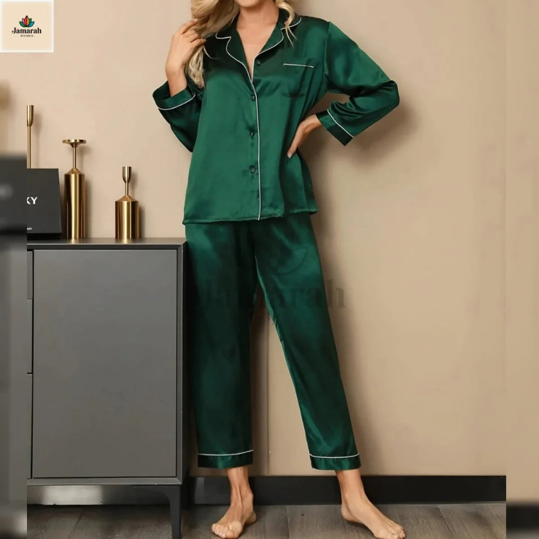  Full Sleeves Silk Night Suit