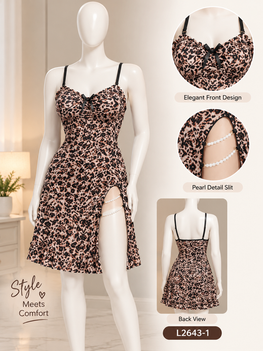 Women's Leopard Print Chemise Nightdress