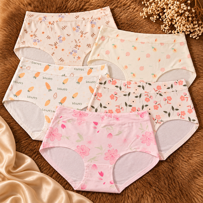 Pack of five ladies’ printed malai jersey panties