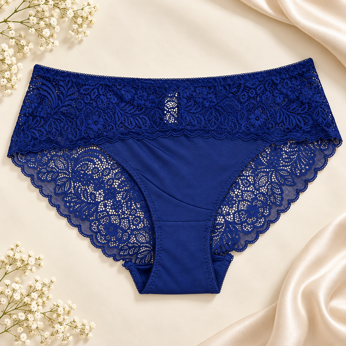 Net & Floral Embroidered Lace Panties – Pack of 6