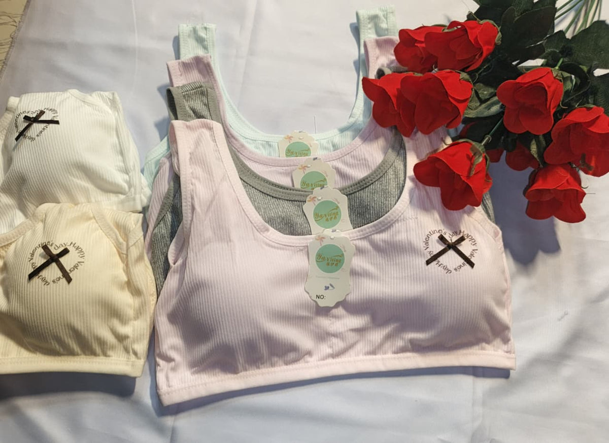 Women's Ribbed Cotton Bralette Pack of 3